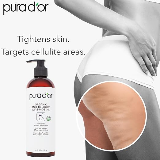 PURA D’OR 16 Oz Organic Anti-Cellulite Massage Oil - Image 4