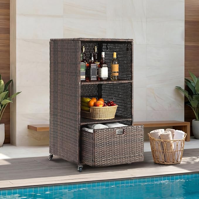 HOMREST Outdoor Pool Towel Rack by HOMREST