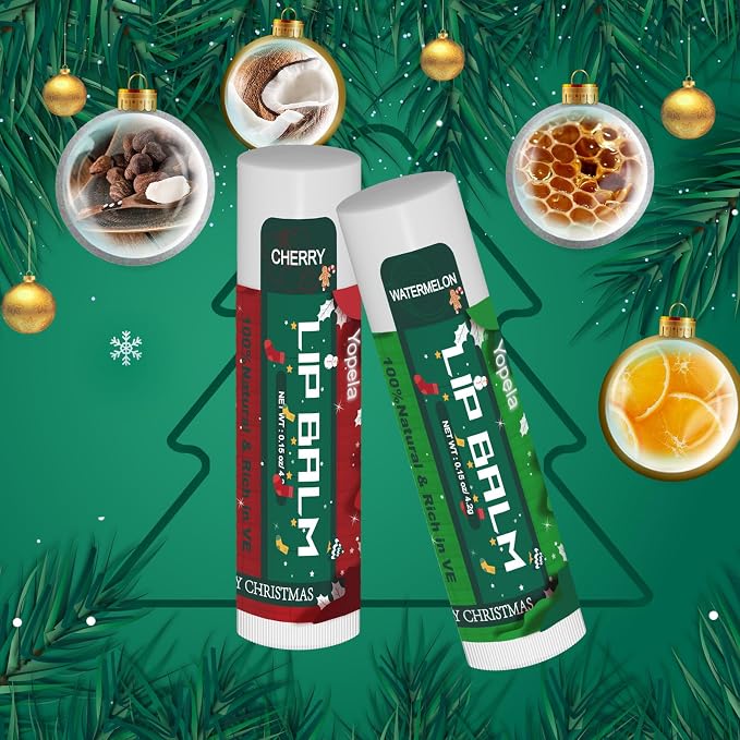 Yopela 19 Pack Christmas Natural Lip Balm Bulk - Image 4