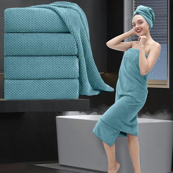 Extra Large Bath Towel Set of 4, Oversized Bath Sheet Super Soft Highly by MAGGEA