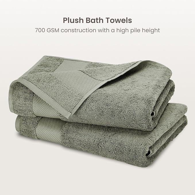 BIOWEAVES 100% Organic Cotton 700 GSM Plush Luxury Bath Towels - Image 2