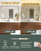 Bathroom Light Fixtures, 6 Light Brushed Gold Vanity Light, 38 Inch Modern Wall - Image 8