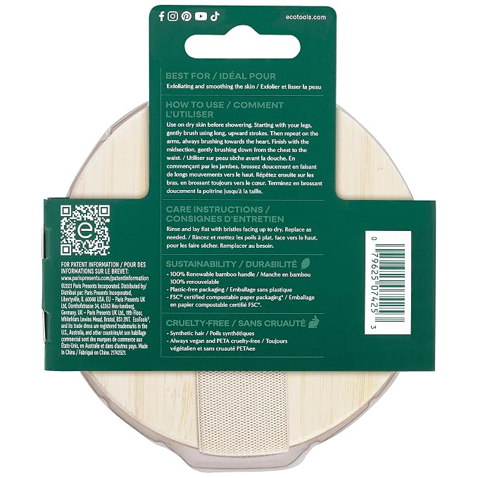 EcoTools Dry Body Brush, for Post Shower & Bath Skincare Routine, Removes Dirt - Image 2