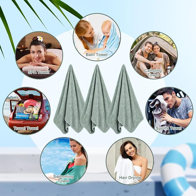 SmoothNovelty 16 Pack Microfiber Bath Towels Bulk 27'' x 60'' Oversized Size - Image 7