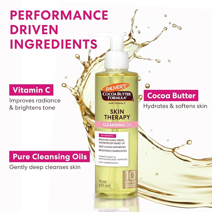 Palmer's Cocoa Butter Formula Skin Therapy Cleansing Oil, Gentle Makeup Remover - Image 5