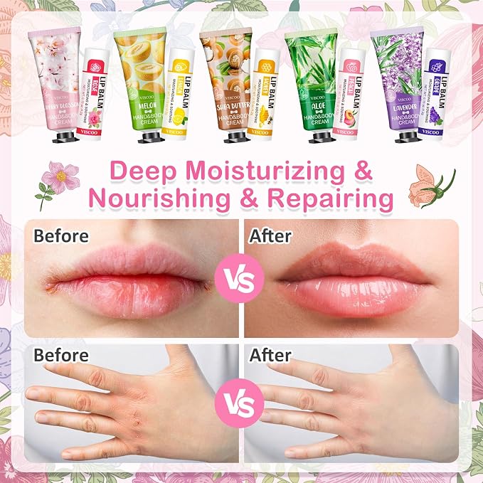 VISCOO 40 Sets Hand Cream and Lip Balm Bulk Set, Mothers Day Gifts, Teacher - Image 4