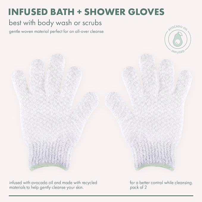 EcoTools Avocado Oil Infused Gentle Exfoliating Bath and Shower Gloves - Image 3