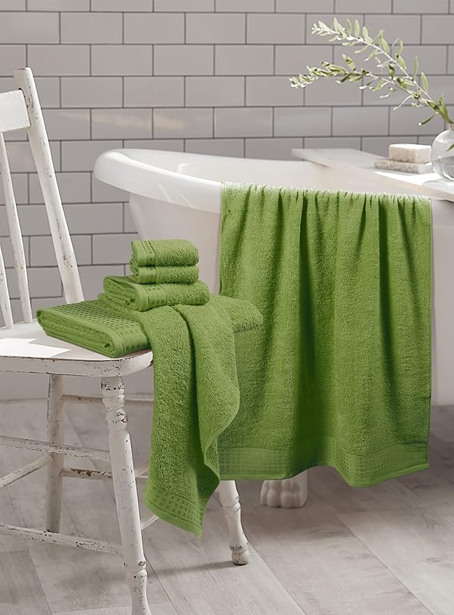 GLAMBURG 100% Cotton Ultra Soft 6 Pack Towel Set, Contains 2 Bath Towels 28x55 - Image 3