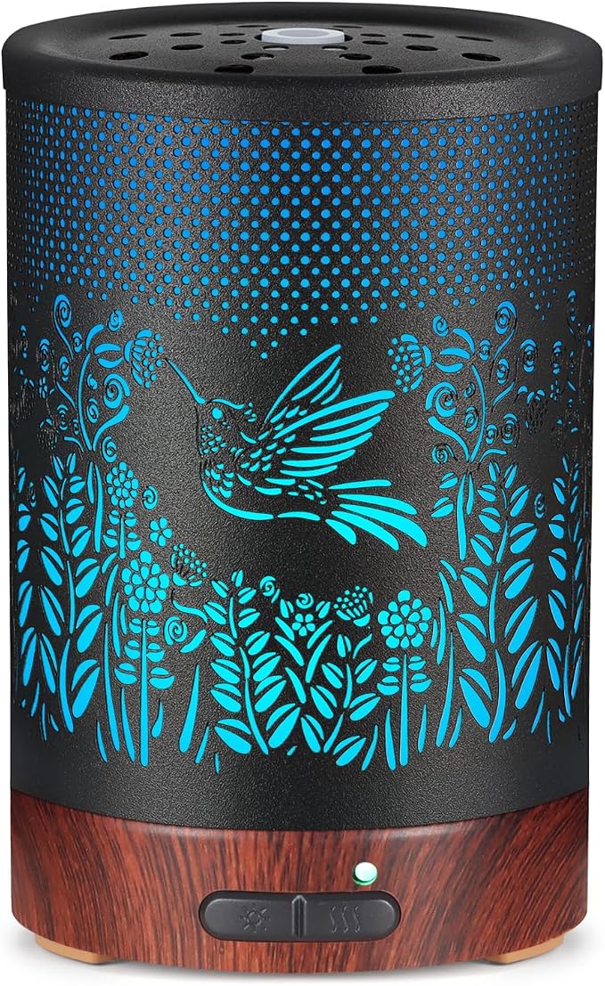 Metal Essential Oils Diffuser 150ML Aromatherapy Diffuser Cool Mist Humidifier by Kobodon