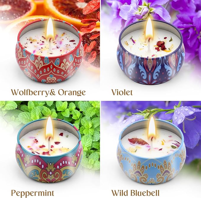 Scented Candles Gift Set for Women 4 Pack Soy Wax Candles - Image 3