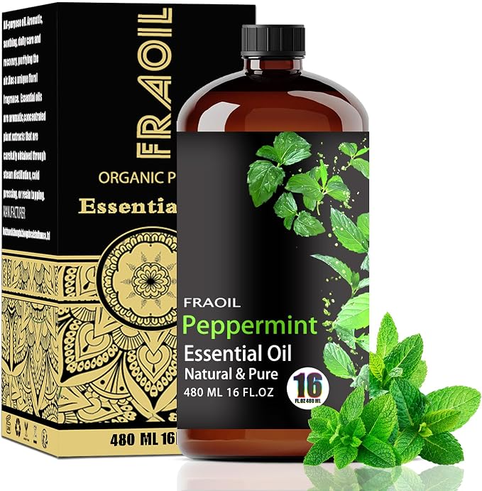 Peppermint Essential Oil, Peppermint Oil 16 Fl Oz 480 ML by FRAOILESSENTIALOIL