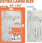 6 Pack Emergency Thermal Blanket Survival, 84” x 64” Extra Large Mylar Blankets - Image 2