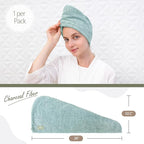 myHomeBody Hair Towel Wrap, Luxury Quick Drying Turban, Ultra Soft Absorbent - Image 3
