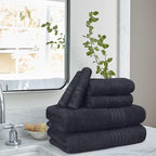 BOUTIQUO 6 Pack Cotton Towel Set, Contains 2 Bath Towels 28x55 inch, 2 Hand - Image 3
