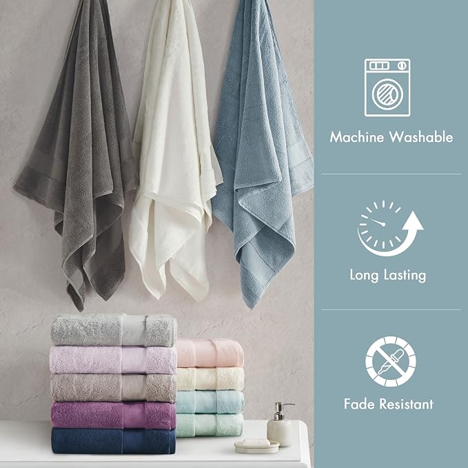 Madison Park Turkish 100% Cotton 600Gsm Luxury Premium Thick Soft Absorbent - Image 6
