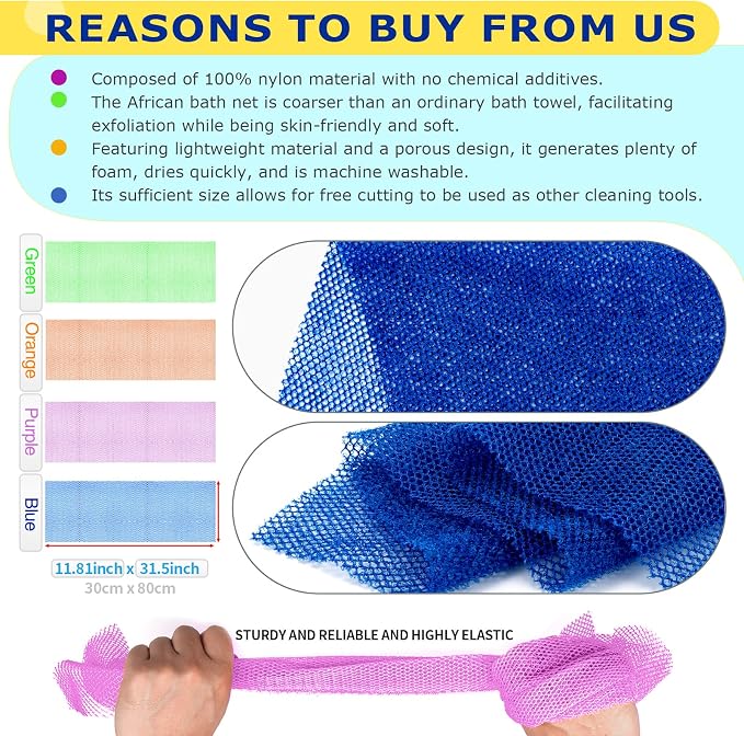 4 Pieces African Net Sponge for Deep Exfoliation – African Net Sponge Authentic - Image 2