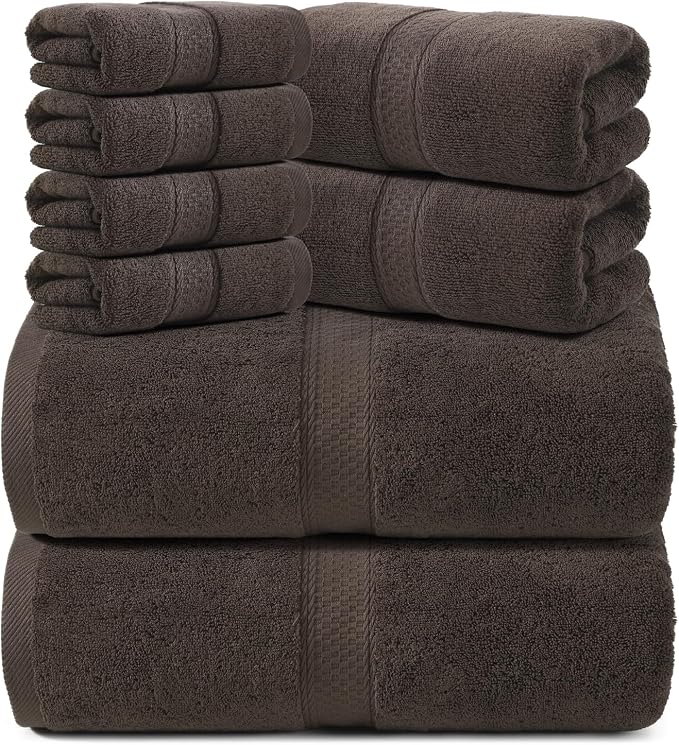 REDKISS Towels 8 Piece Luxury Bath Towel Set, 2 Bath Sheets, 2 Hand Towels by REDKISSOnline
