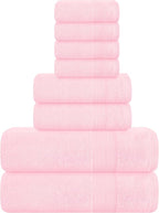 Belizzi Home 8 Piece Towel Set 100% Ring Spun Cotton, 2 Bath Towels 27x54 by Unknown