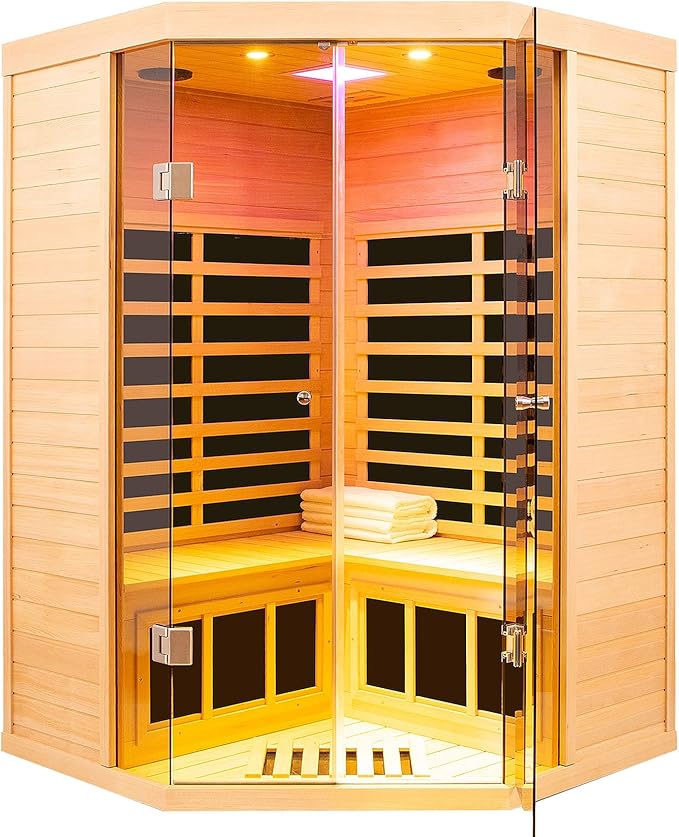 2 Person Far Infrared Sauna 0-5mG Ultra Low EMF 1520W Indoor Sauna Canadian by SalusHEAT