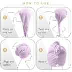 SimpleField 2 Pack Microfiber Hair Towel Wrap - Image 6