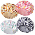 Shower Caps for Women, Double Layers Shower Cap Reusable Waterproof, Bathing by CHFONGDIRECT