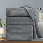 Hailea Gray Bath Towels Set 35x70 Inches by Hailea