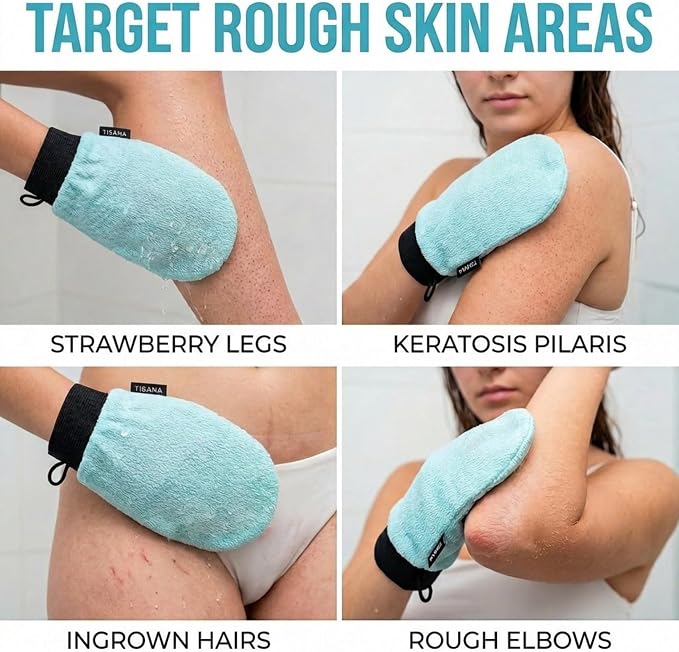 Exfoliating Glove for Shower – Dual-Sided Scrubber Mitt – Deep Exfoliation - Image 4
