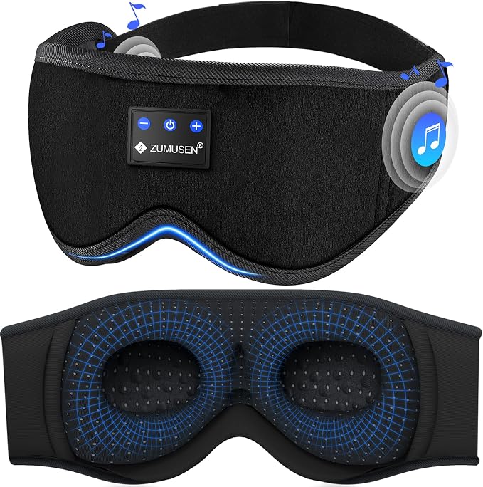 ZUMUSEN Bluetooth Sleep Headphones, 3D Wireless Music Eye Mask by ZUMUSEN