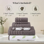 Modern Threads Natural Vine 6-Piece 100% Cotton Towel Set – Yarn Dyed Jacquard - Image 3