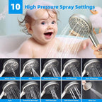 Hibbent All Metal 10'' Filtered Rainfall Shower Head Combo, High Pressure - Image 2