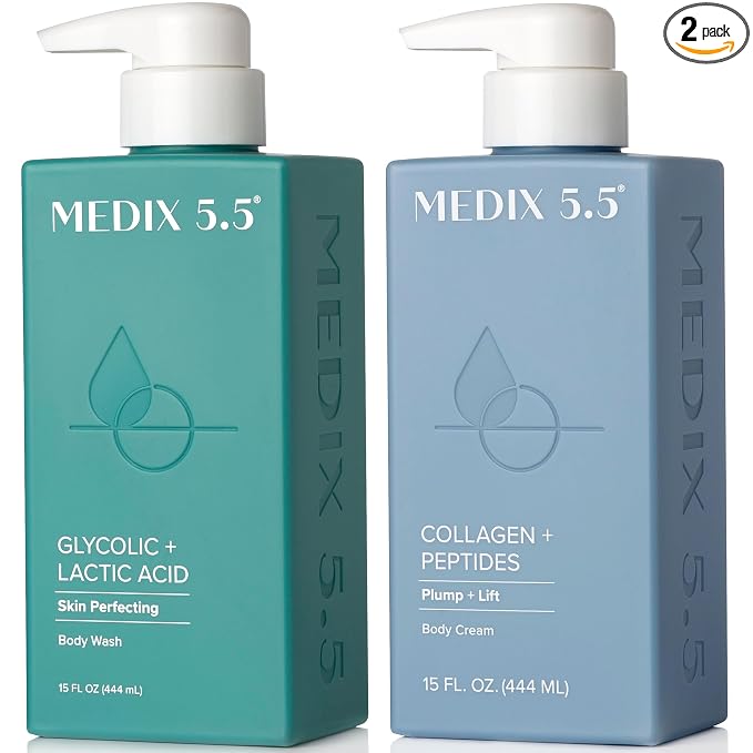 Medix 5.5 Exfoliating AHA Glycolic Acid Face & Body Wash Cleanser + Collagen by Medix55