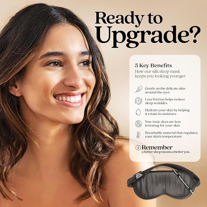 TheSleepGuard Pure Silk Sleep Mask Light Blocking Travel Essentials. Eye Masks - Image 4