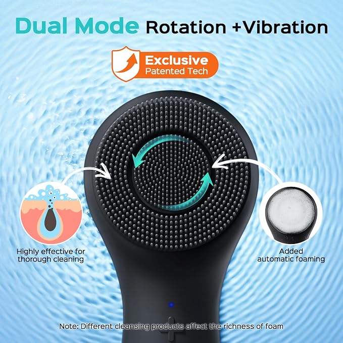 COSLUS FBS03 Face Scrubber Facial Cleansing Brush: 2 in 1 Spin and Vibration - Image 2