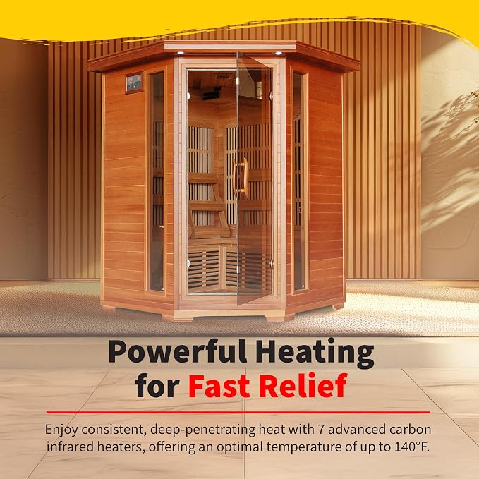 Blue Wave Hudson Bay 3-Person Cedar Corner Infrared Sauna - Image 6