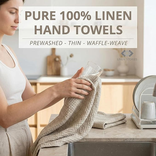 100% European Linen Hand Towels - Image 2