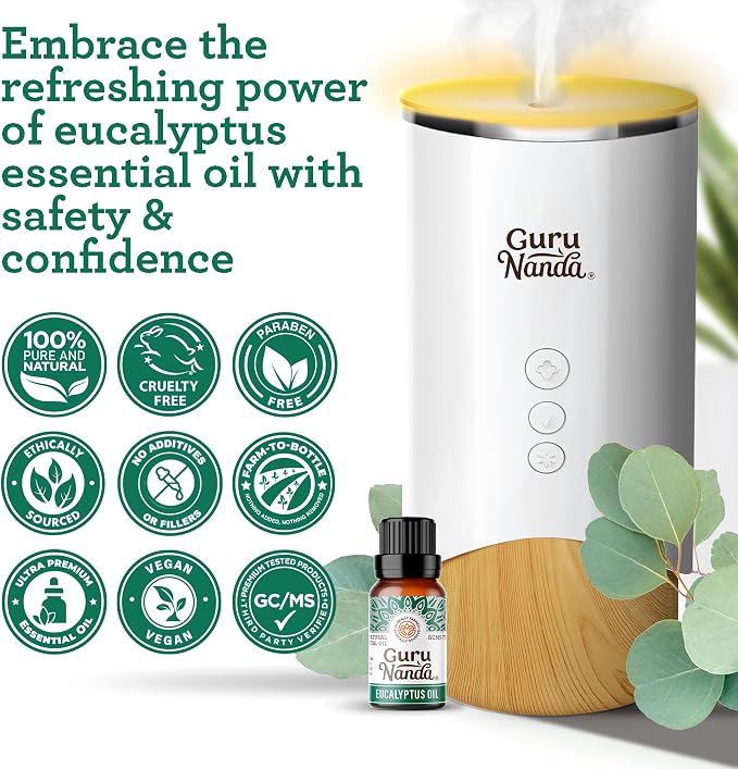 GuruNanda Eucalyptus Essential Oil -100% Pure, Natural and Undiluted - Image 4