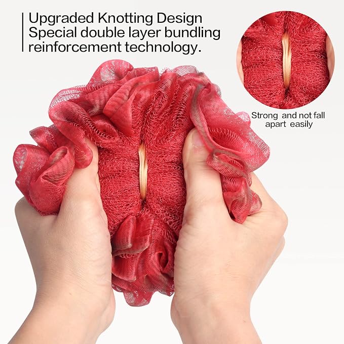 Fishent Shower Sponge Shower Loofah, Body Wash Loofah Sponge Body Scrubber - Image 4