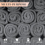 White Classic Wealuxe Dark Gray Washcloths 24 Pack - Image 3