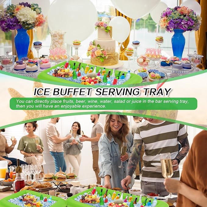 Leitee 4 Pcs Inflatable Ice Serving Bars Buffet Serving Tray Drink Cooler - Image 6