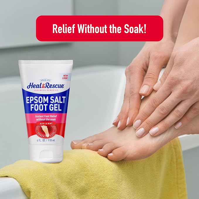 Heal&Rescue Epsom Salt Foot Gel, 4 Ounce, Soothing Relief - Image 2