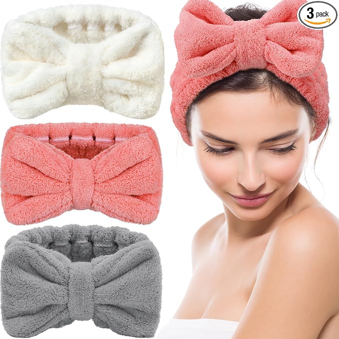 3 Pieces Towel Headbands for Women Makeup Headband for Washing Face Makeup Spa by Hicarer