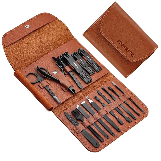 FAMILIFE Gifts for Men, Manicure Set Clippers Manicure Kit Nail Clipper Sets by FAMILIFE