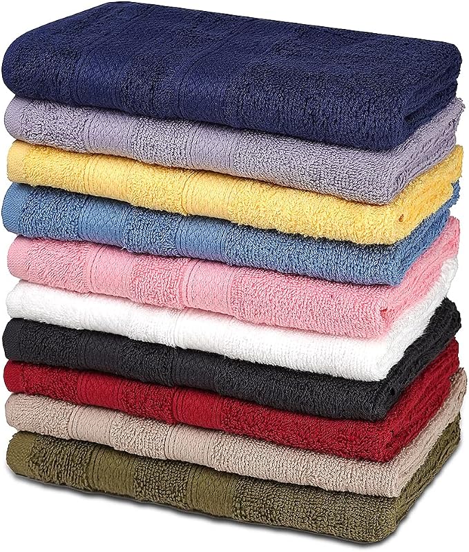 ZUPERIA Classic Hand Towels Pack of 10 100% Ring Spun Cotton Light Weight & by Zuperia