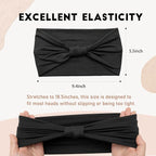 2 Pack Black Wide Headbands for Women - Image 2