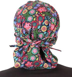 Sparkling EARTH Banded Bouffant Surgical Scrub Ponytail Working Caps and - Image 2