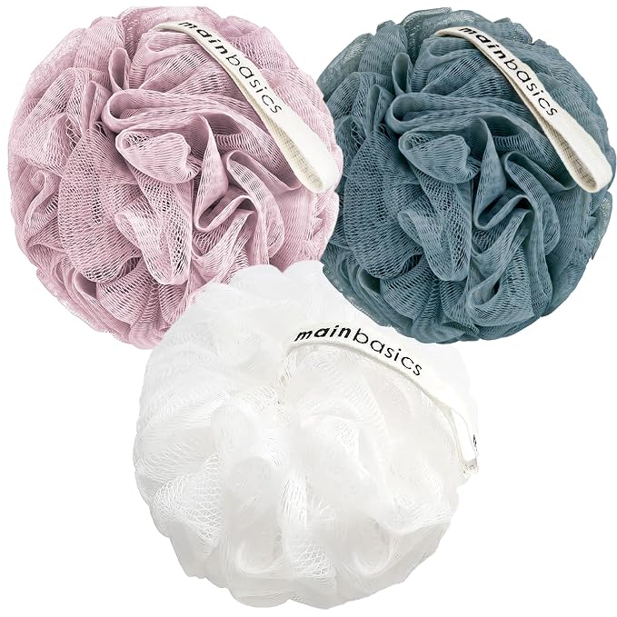 MainBasics Bath Shower Loofah Sponge Pouf Body Scrubber Exfoliator Body Wash by MainBasics