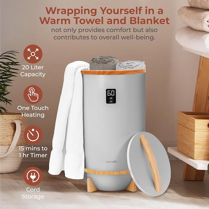 SereneLife Towel Warmers Bucket, - Image 6