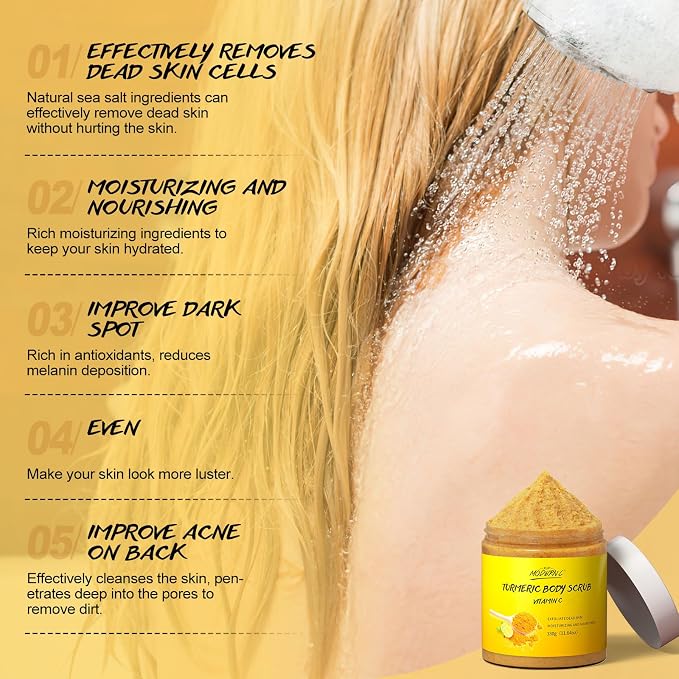 POP MODERN.C Turmeric and Vitamin C Body Scrub Remove Dead Skin Improve Dark - Image 3