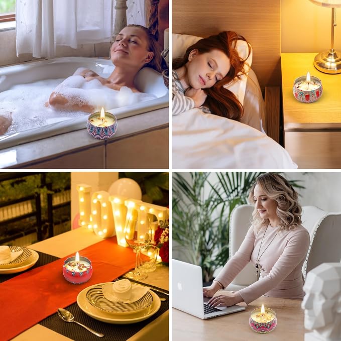 Scented Candles Gift Set for Women 4 Pack Soy Wax Candles - Image 6
