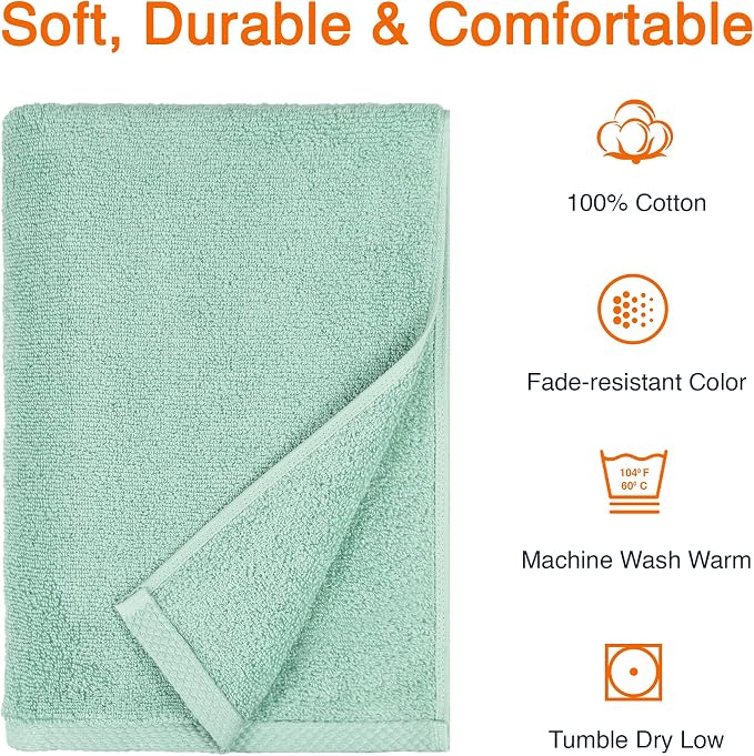 Amazon Basics 2-Pack Quick-Dry Lightweight Moisture Absorbing Bath Towel - Image 4